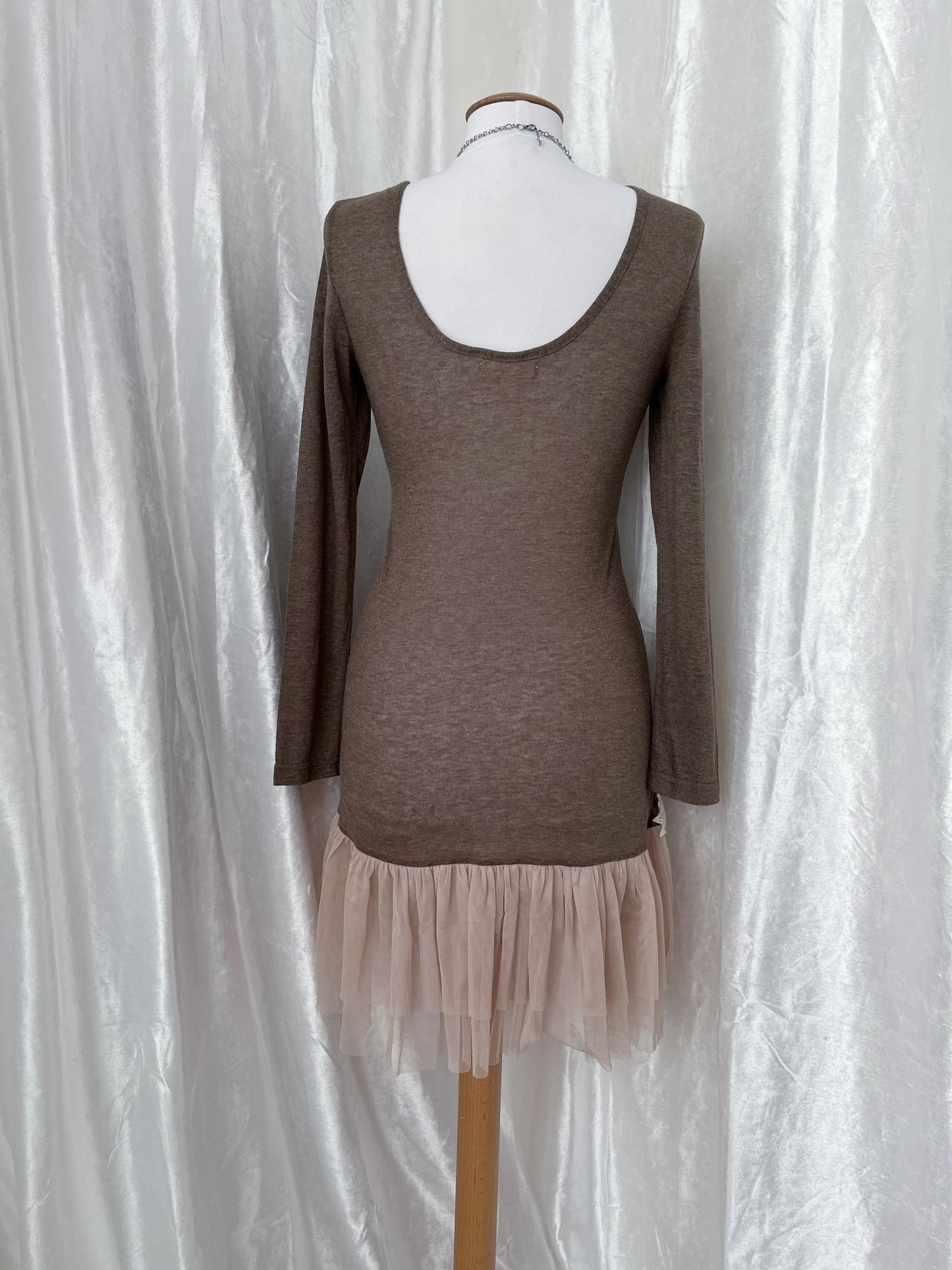 00’s fairy coquette light brown dress 🧸