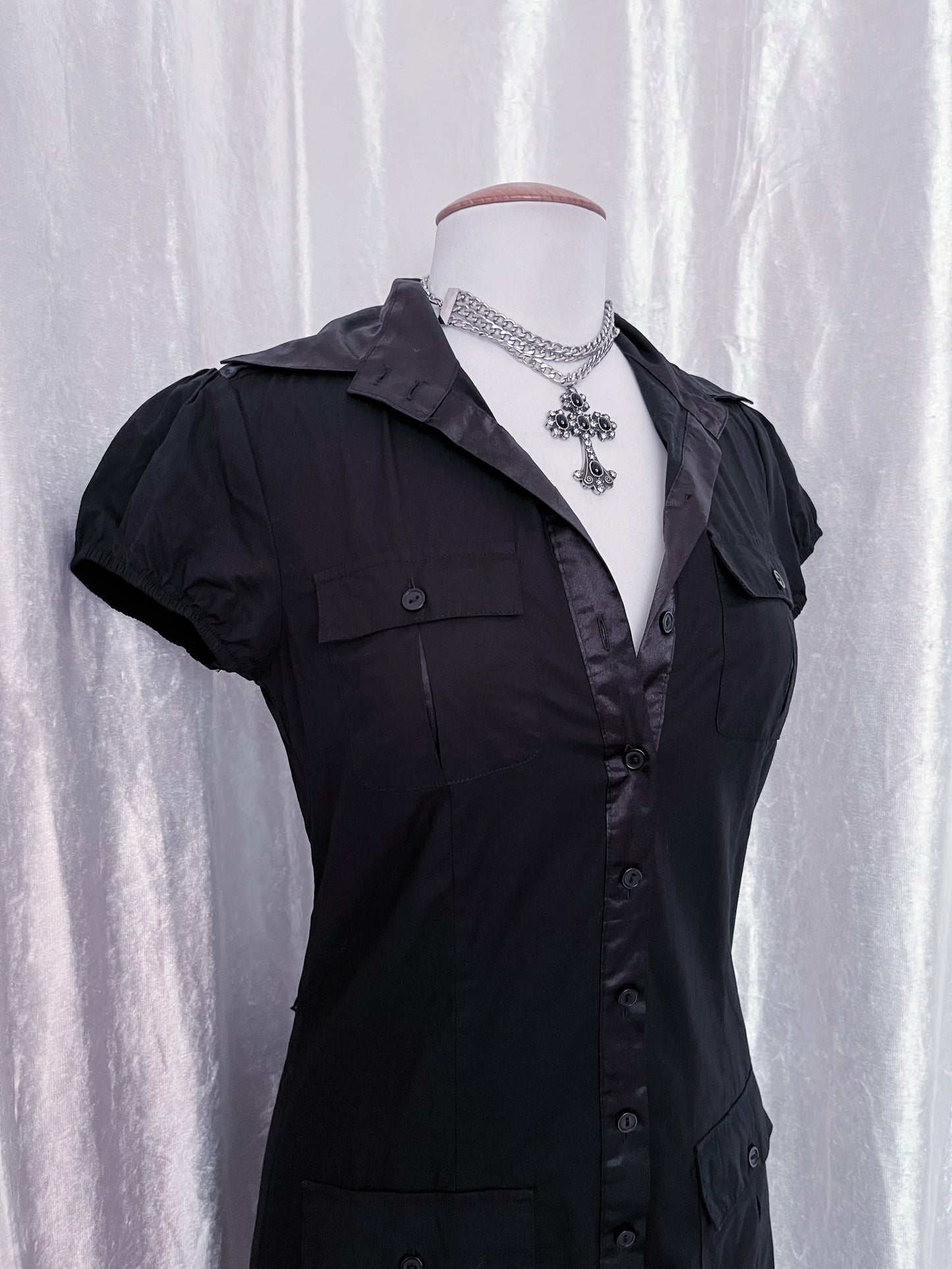 Alt Street/Office button-up cotton dress 🗝️💀