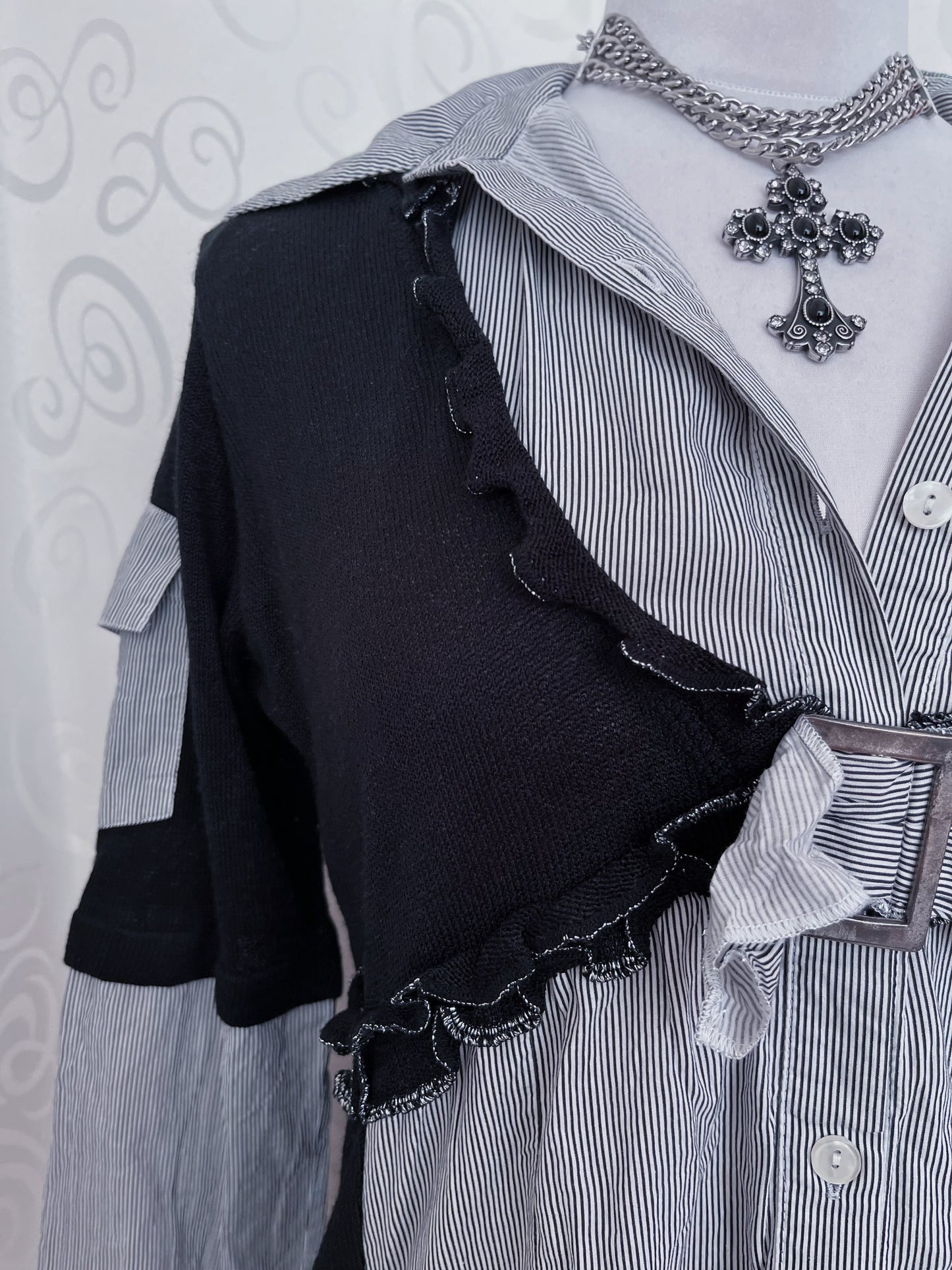 Dark Academia/Gothic patchwork shirt 🕷️