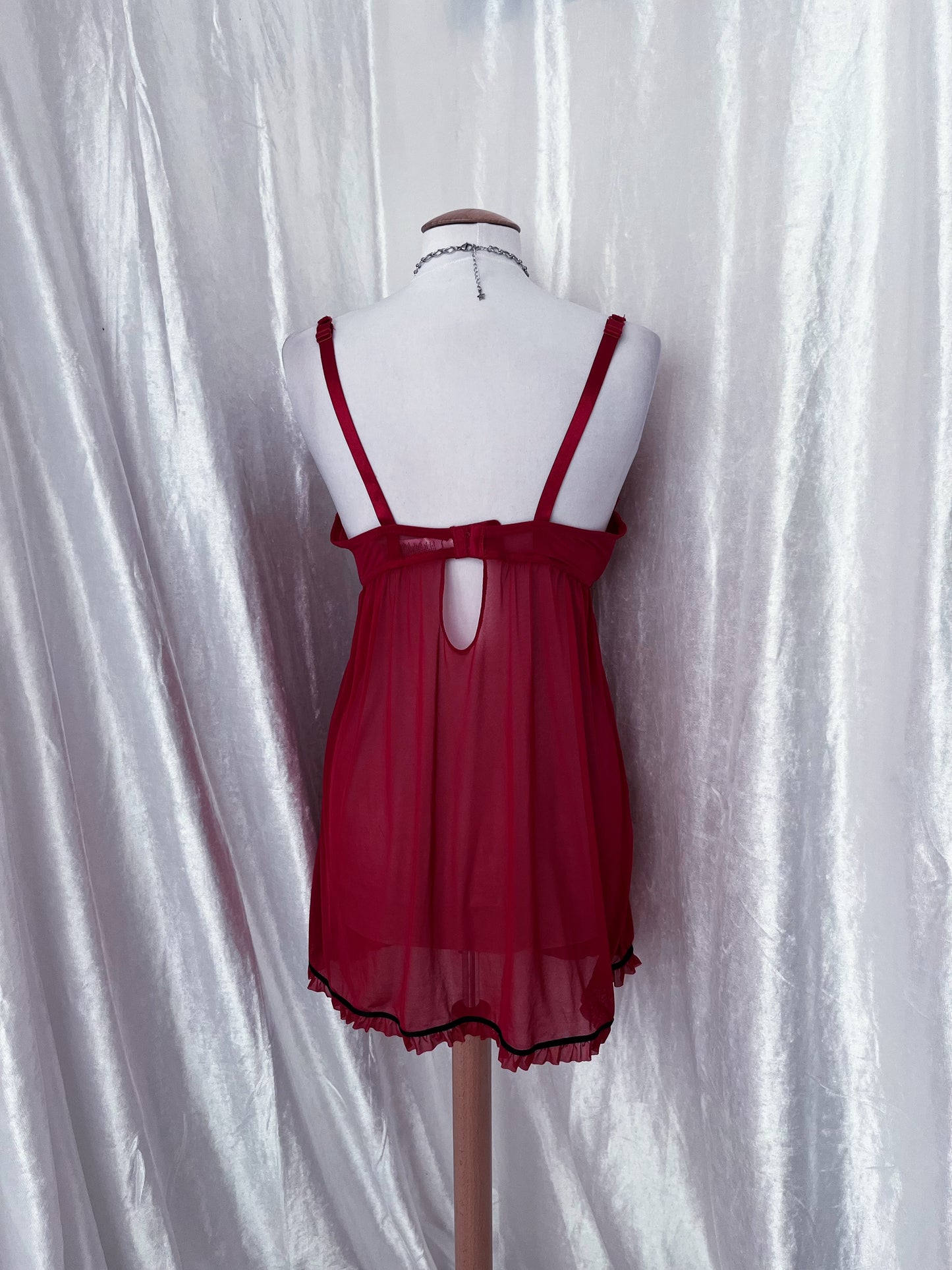Burgundy mesh babydoll 🩸🎀