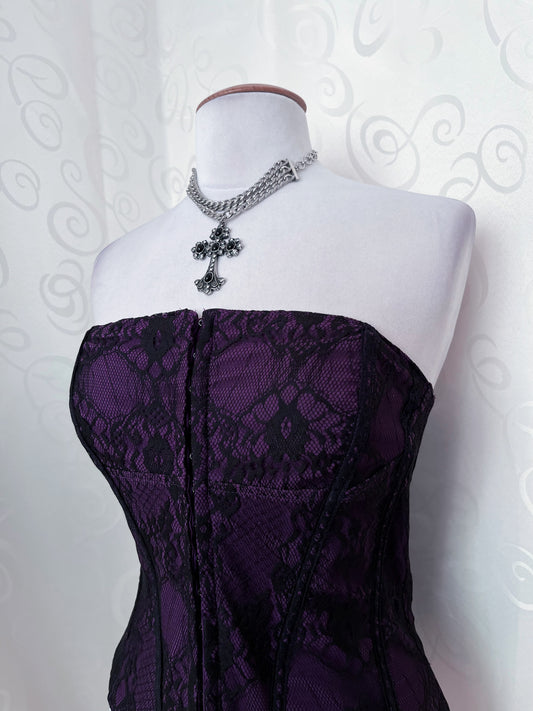 Whimsygoth lacey purple corset ๐