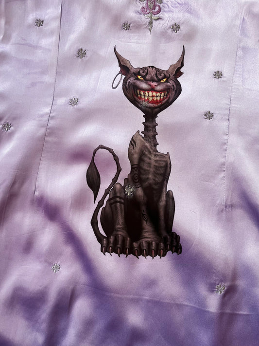 Cheshire Cat fanmade/REWORKED lilac top with embroidered detail ๐โโฌ๐