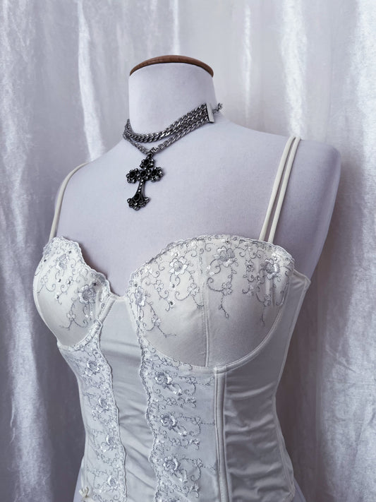 Angelic white corset top πͺ½