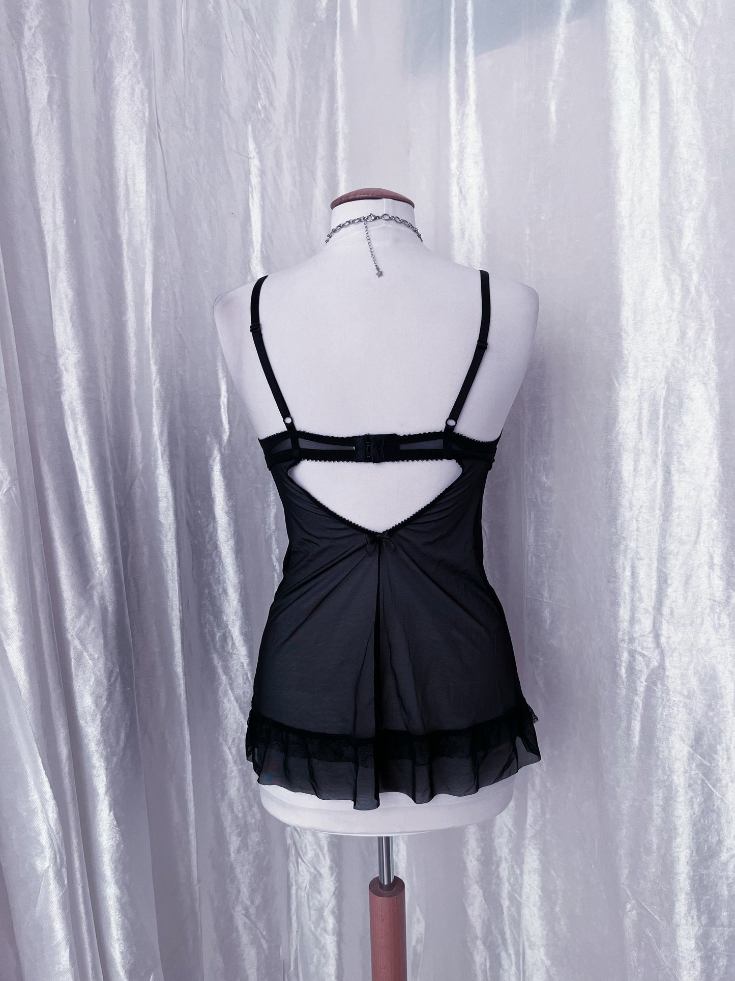 Whimsy silver mesh babydoll bustier 🫧🎀