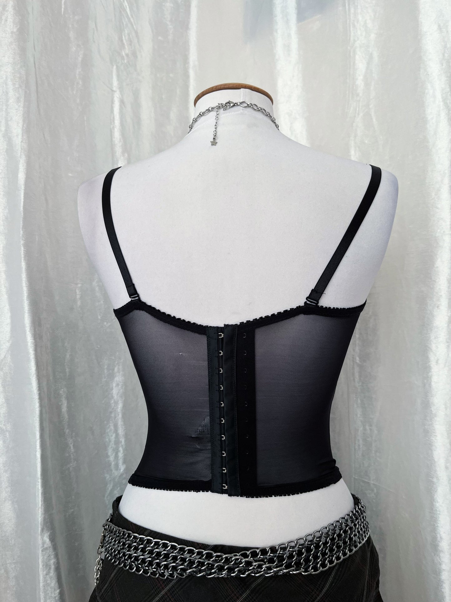 Gothic mesh black corset top 🕸️🕷️