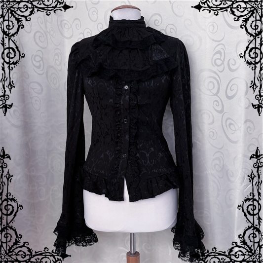 Dracula Gothic victorian style brocade cravat shirt π€π¦