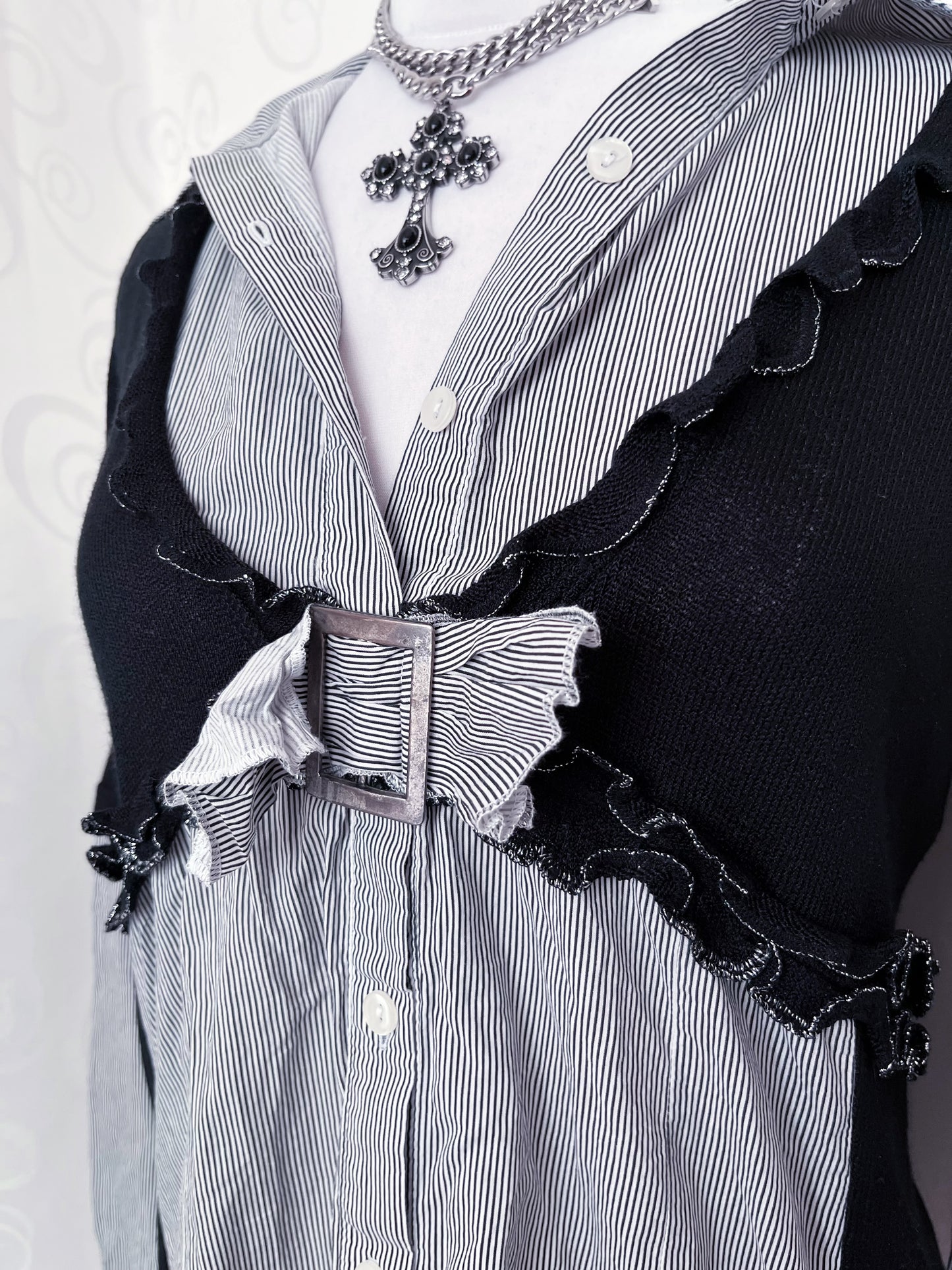Dark Academia/Gothic patchwork shirt 🕷️