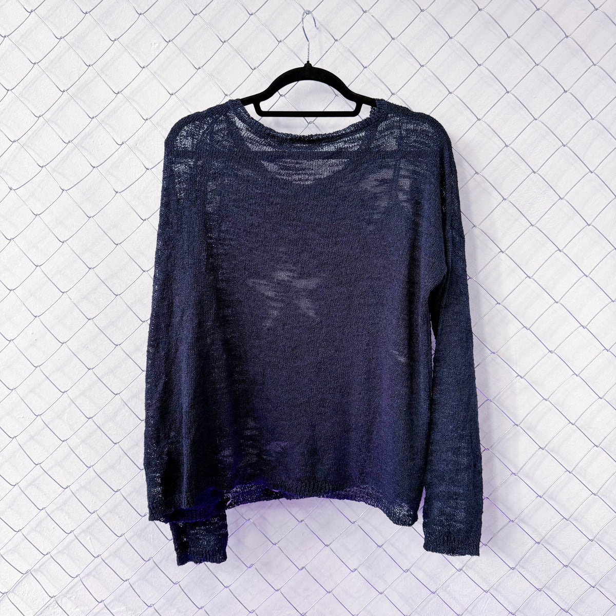 Coraline-style blue light sweater with stars 🗝 ⚉ 🪡 🐈⬛