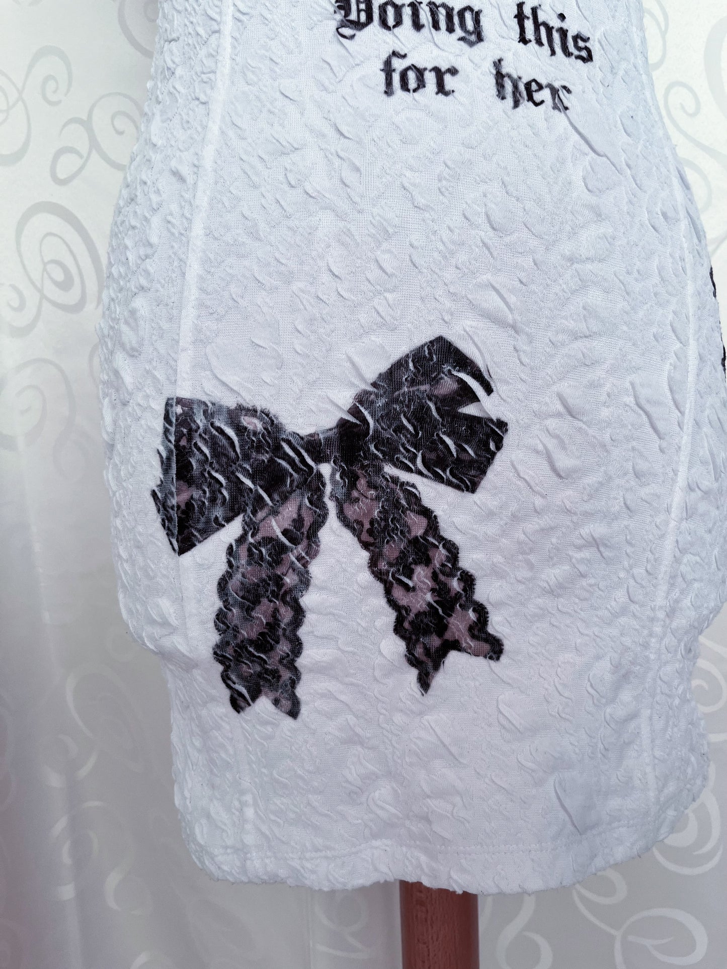Joan of Arc Reworked Pimkie white embossed dress 🗡️♥️