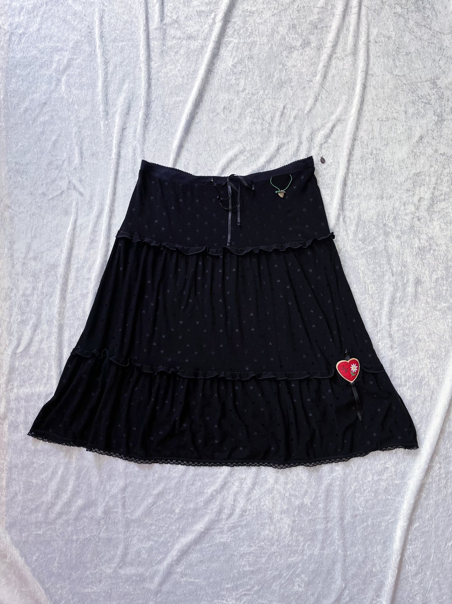 VIVE MARIA gothic midi skirt with heart details