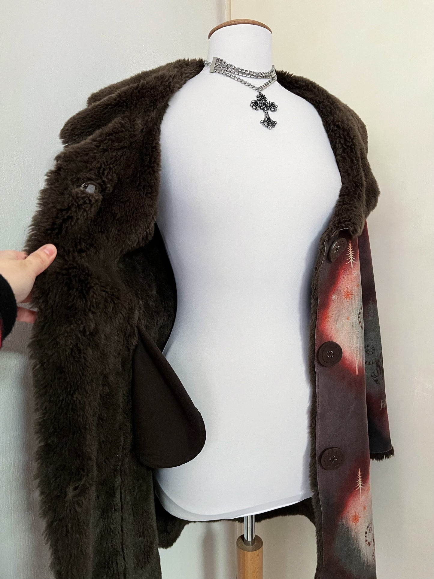 CUSTO BARCELONA faux fur coat with circus design