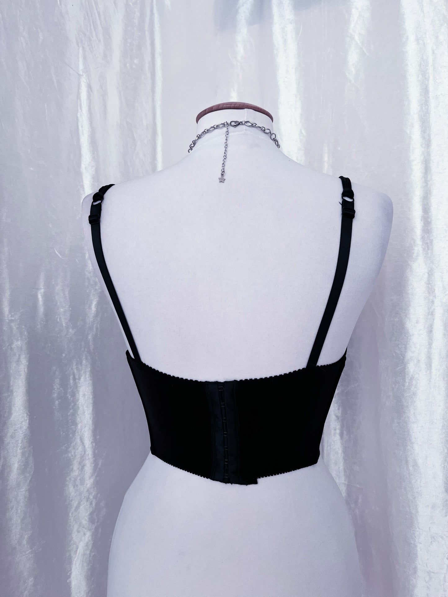 Dark fairy black crop corset top πΈοΈπ§π»
