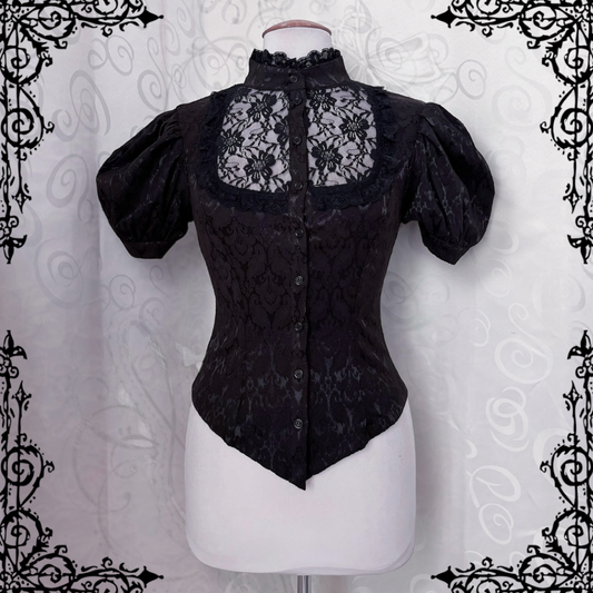 Dracula Gothic victorian style brocade high collar blouse π¦π°