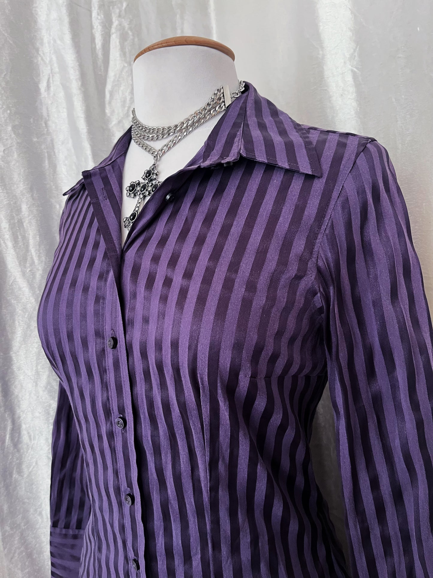 Gothic striped purple shirt ππ