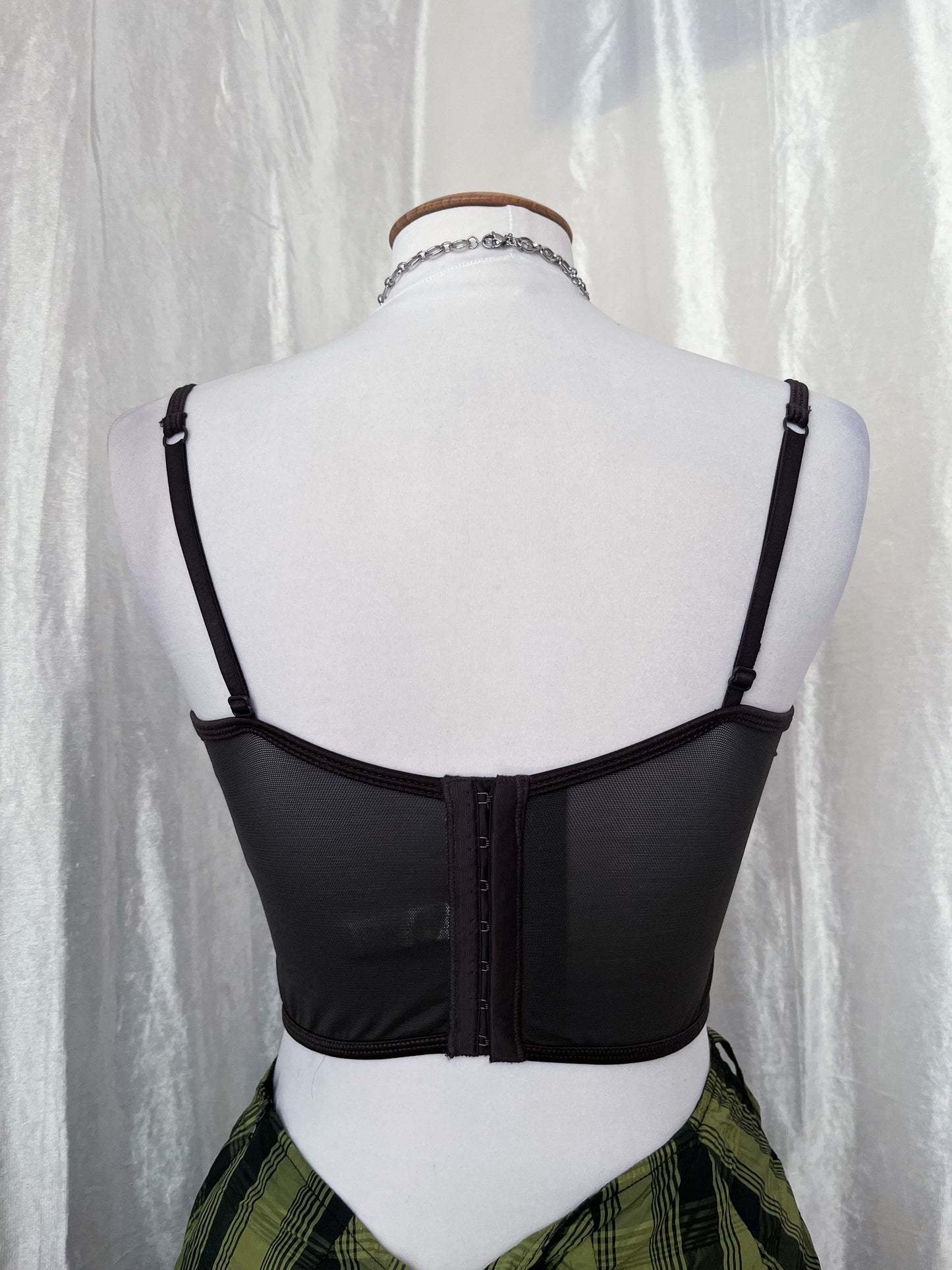 Dark brown crop corset top π€π