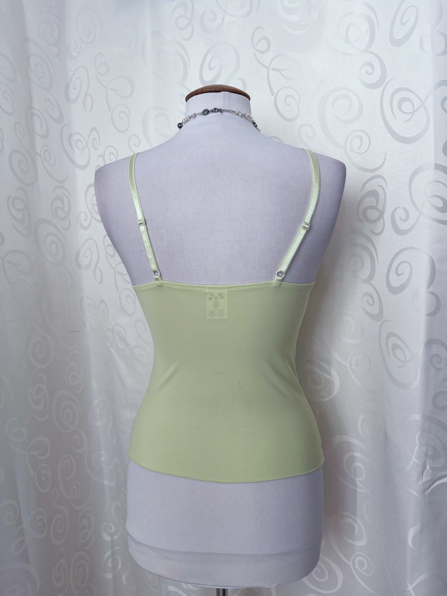 em deeF Tamagotchi Reworked lime cami top with embroidered details 🌸🪷