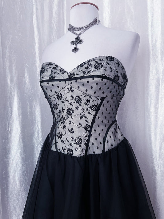 Gothic ballerina corset tulle dress ππ¦