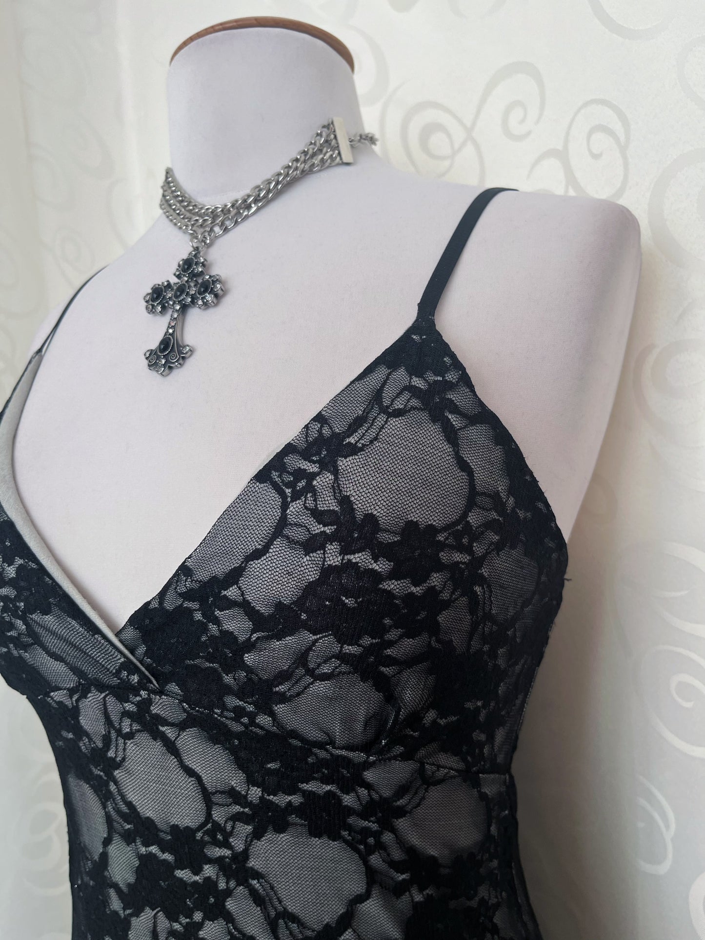 00’s deadstock dark fairy lace dress 🌀🦇