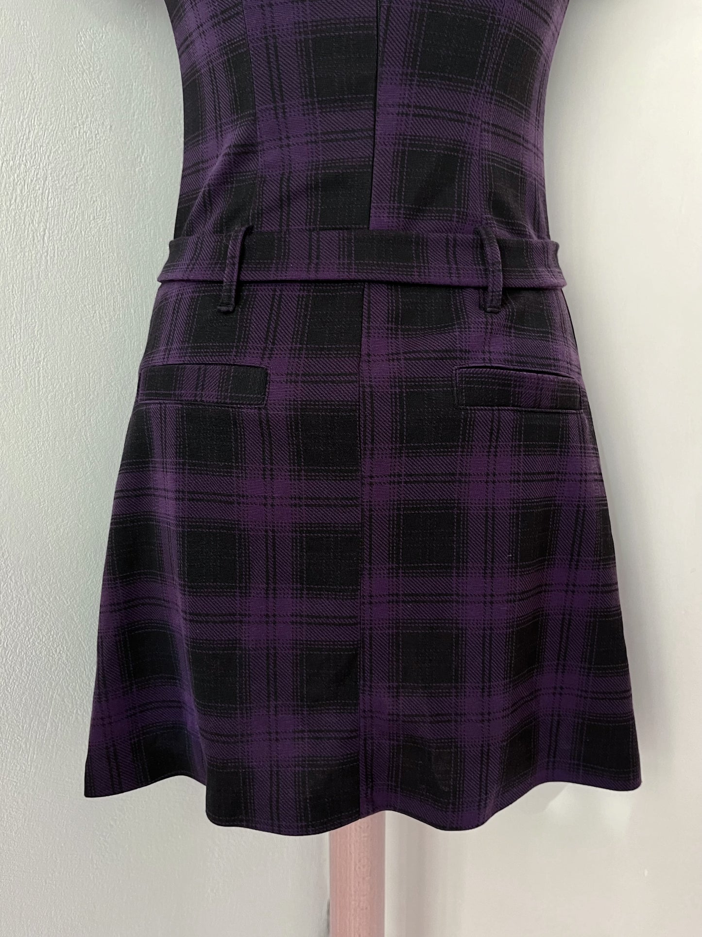 00βs cute tartan purple & black dress π