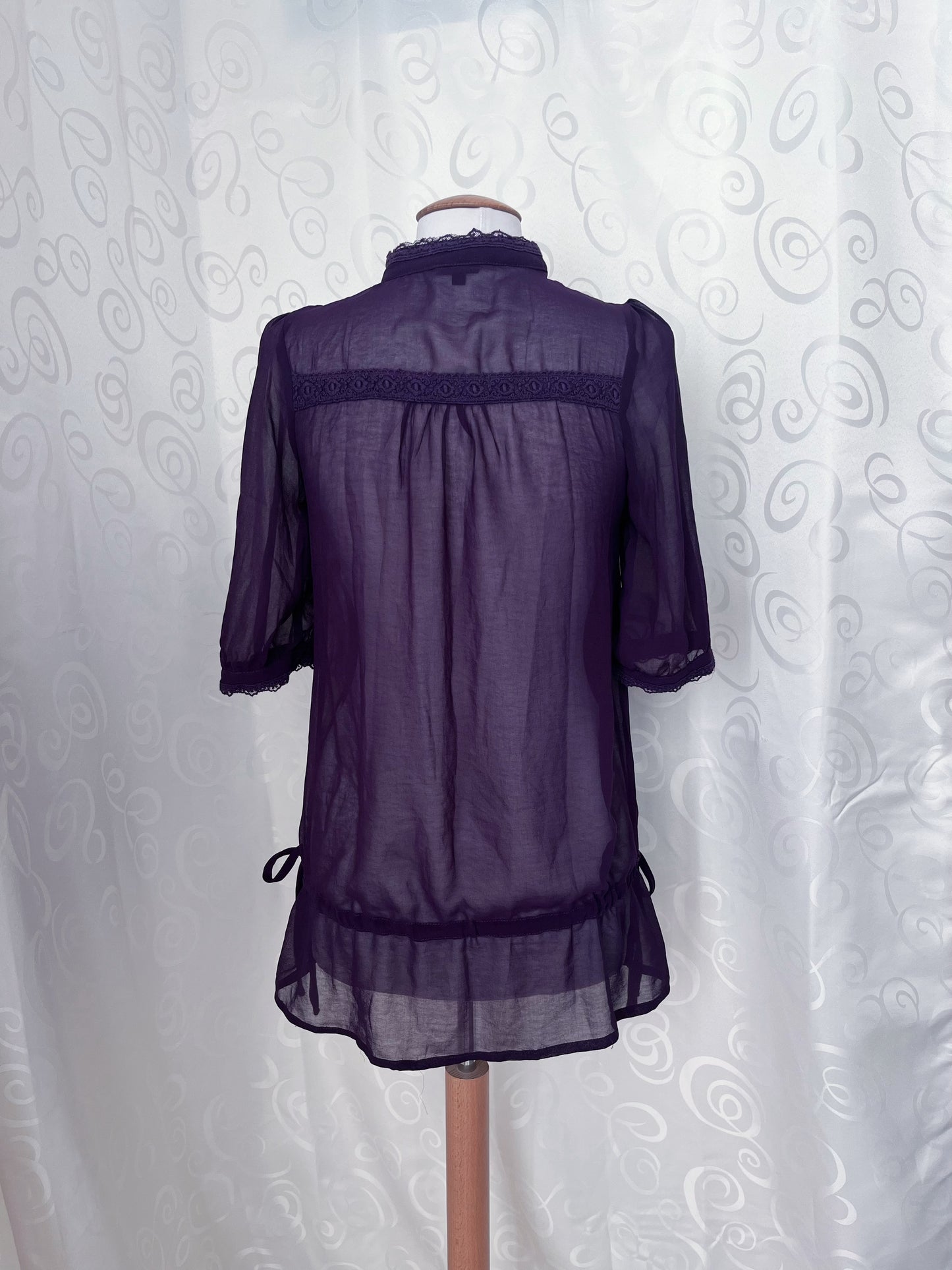 Mesmerising whimsy mesh purple oversize shirt with embroidered details 💜🌀