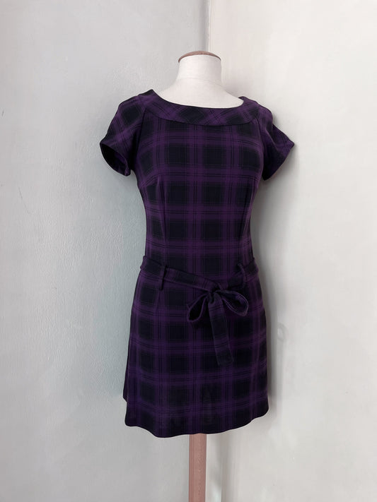 00βs cute tartan purple & black dress π
