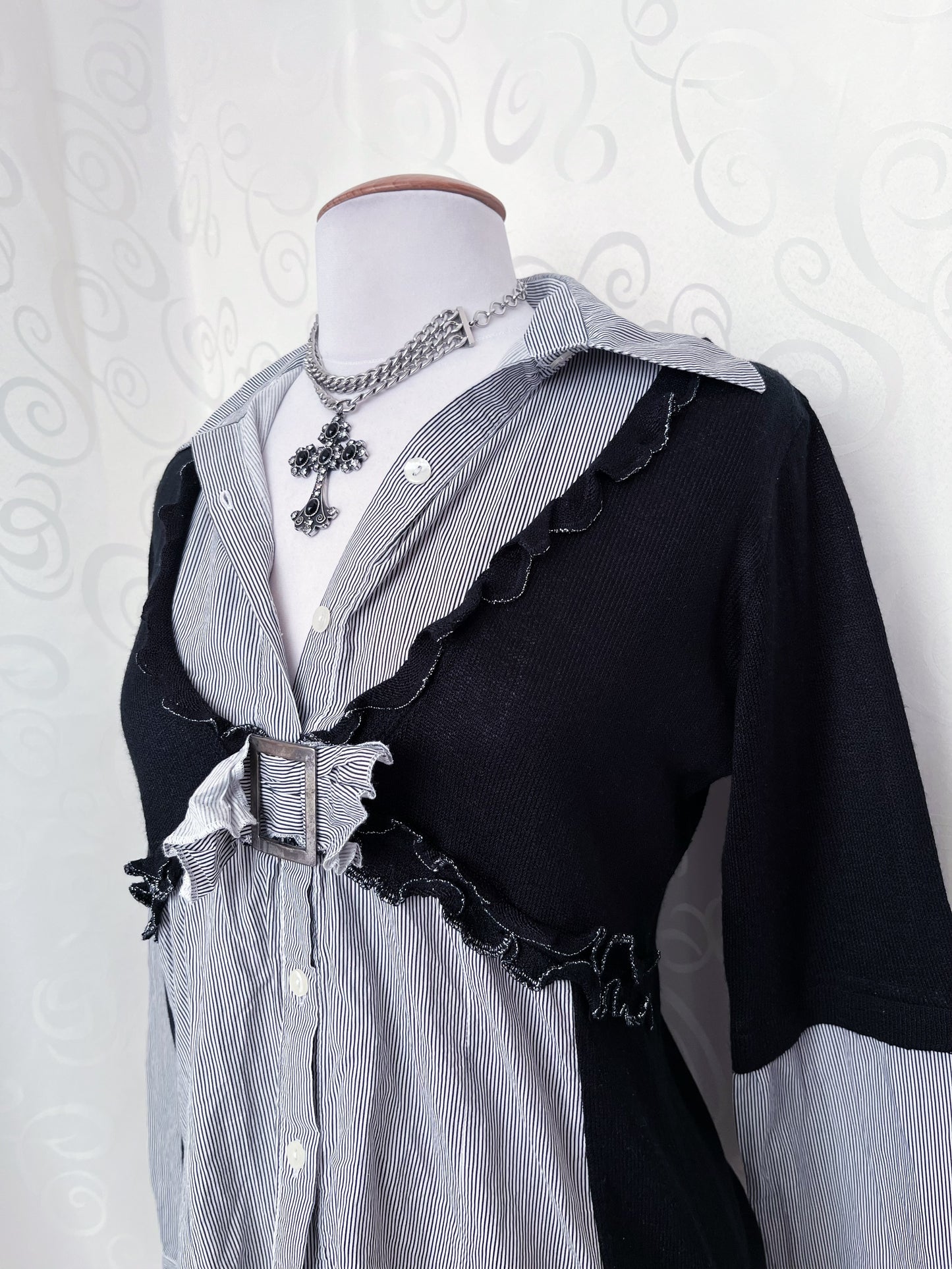 Dark Academia/Gothic patchwork shirt 🕷️