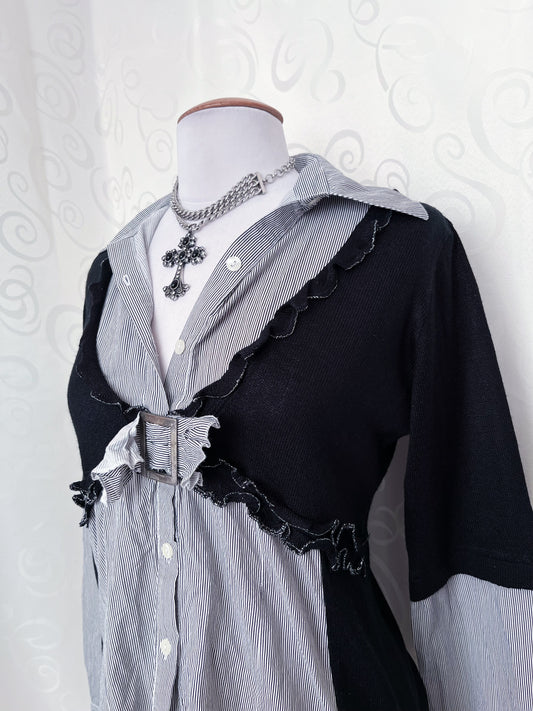 Dark Academia/Gothic patchwork shirt π·οΈ
