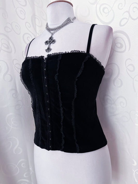 00โs Gothic velvet corset ๐ธ๏ธ๐ท๏ธ