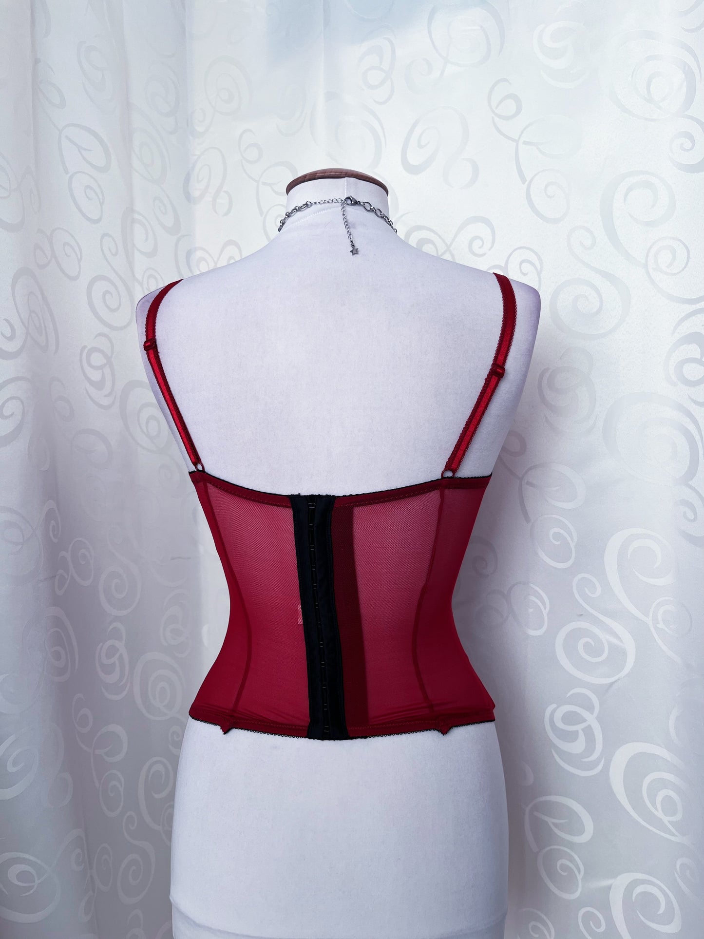 Gothic vampire corset with embossed & lace details 🦇❤️