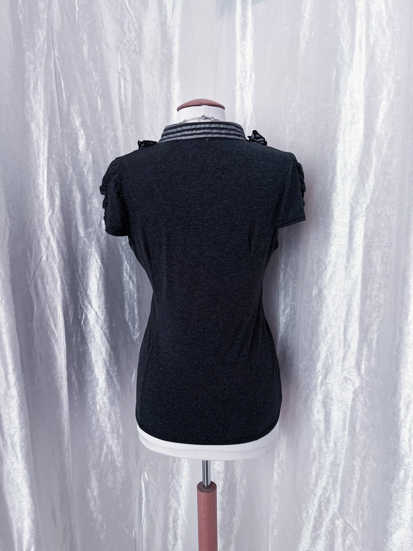 Horror protagonist dark coquette ruffle shirt π