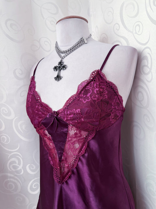 Whimsy purple lingerie top with lace detail ๐๐