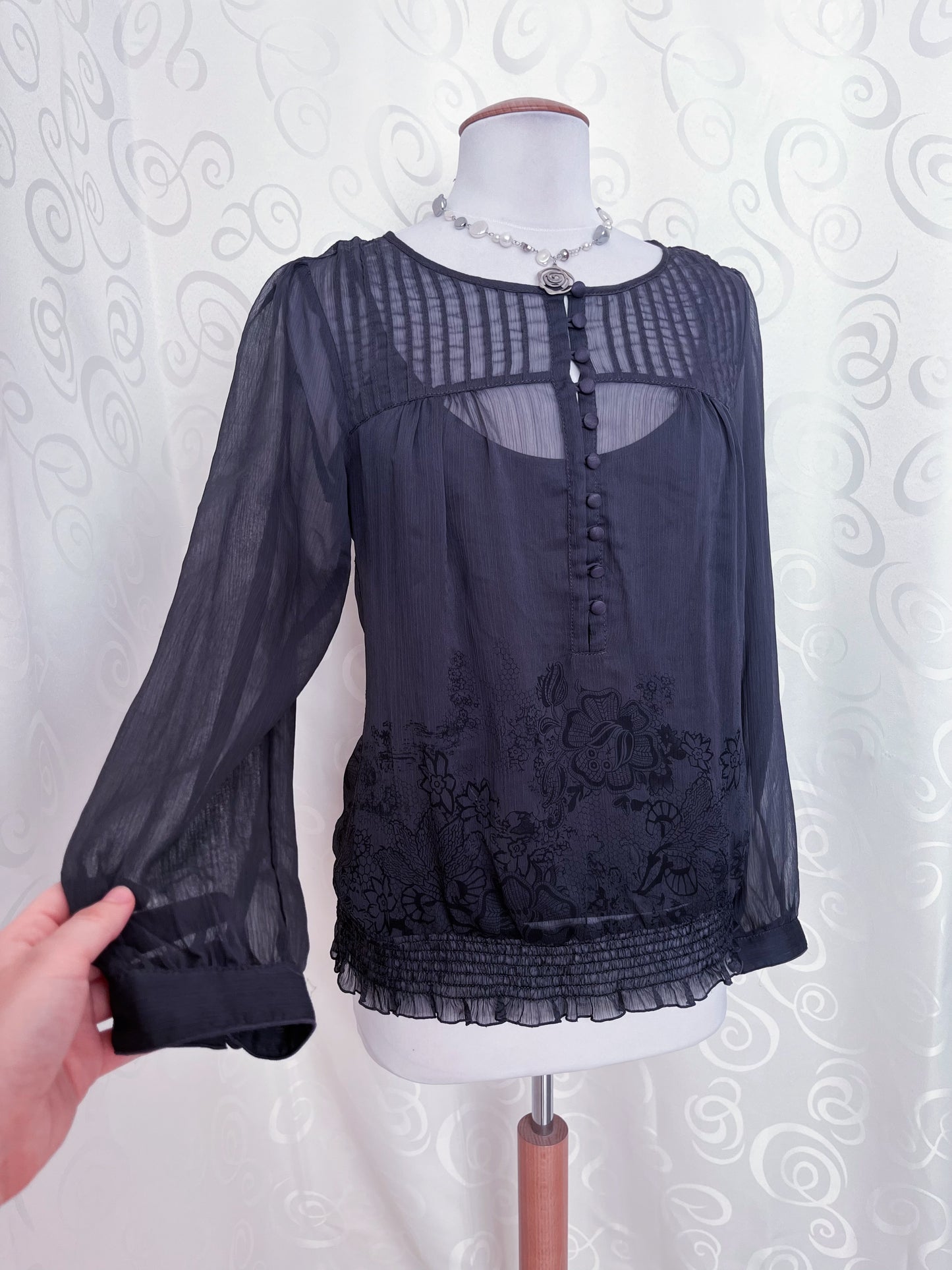 Dark coquette mesh shirt 🦇