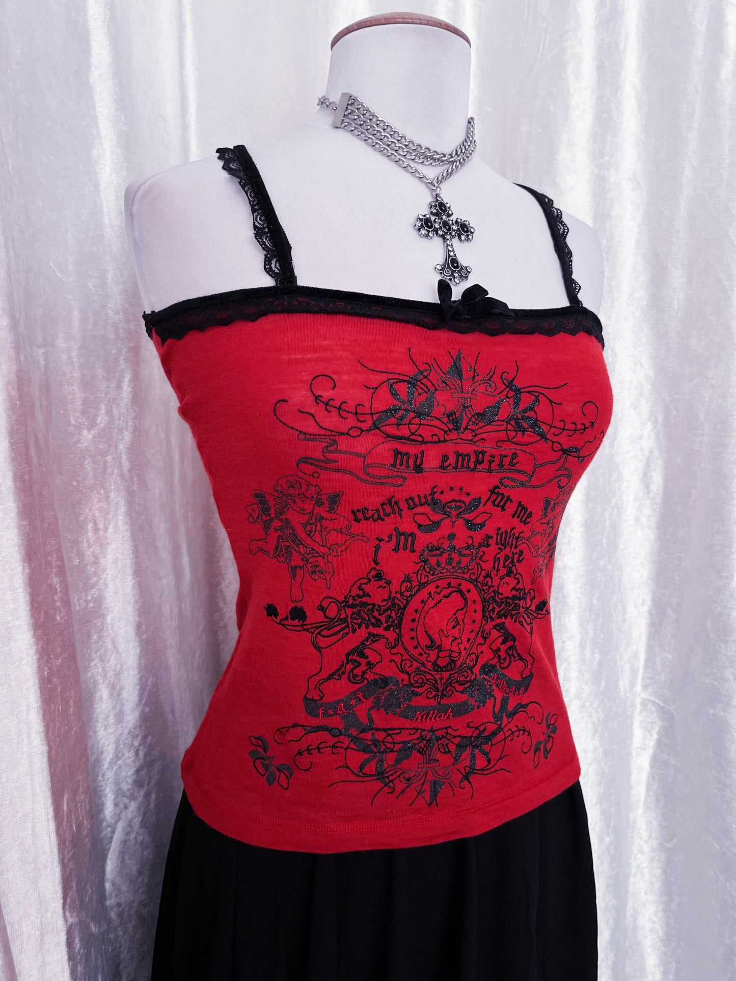 Rare Killah tank top with embrodiered & velvet details ♥️♦️