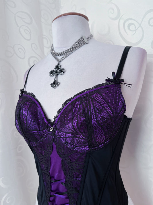 Gothic purple lacey corset with little spiral details ๐๐
