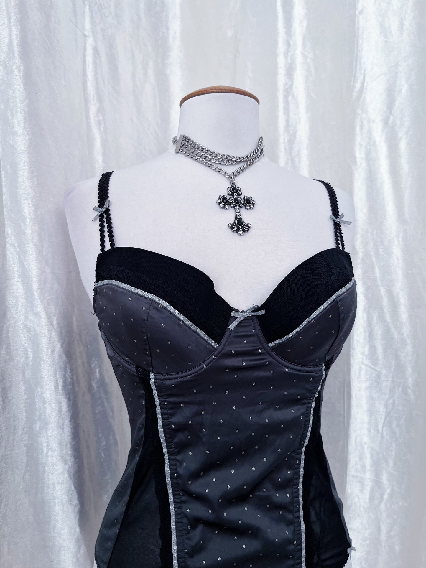 Beautiful dark coquette grey corset top 🎀