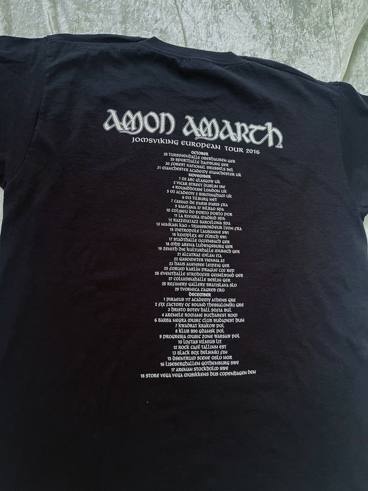 Men’s/Masc Amon Amarth Jomsviking European Tour 2016 T-Shirt 🪓