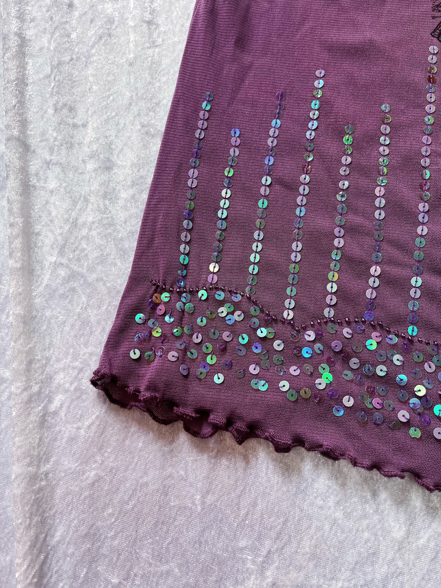We're All Mad Here Reworked purple top with sequin details π°ππ