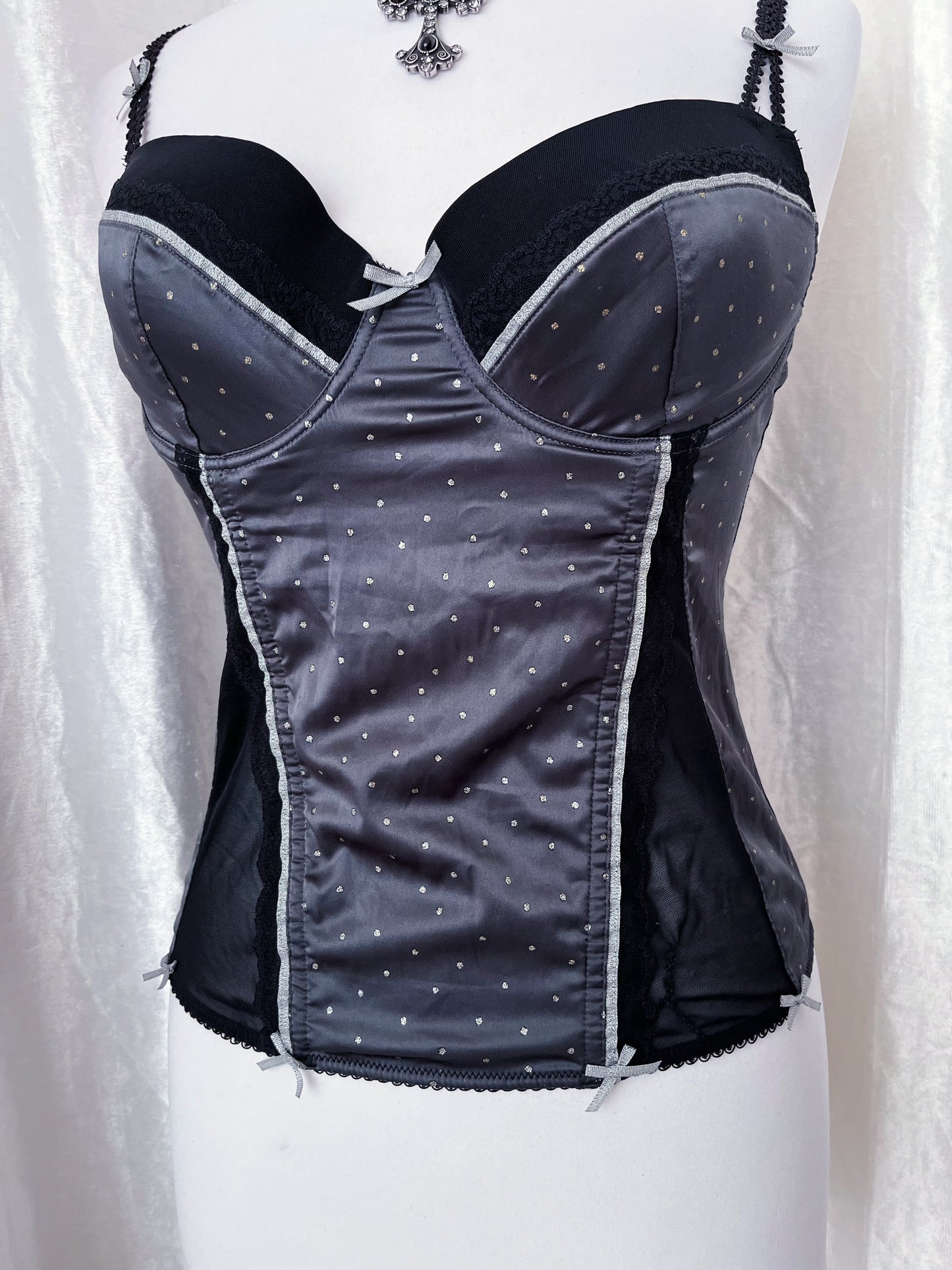 Beautiful dark coquette grey corset top 🎀