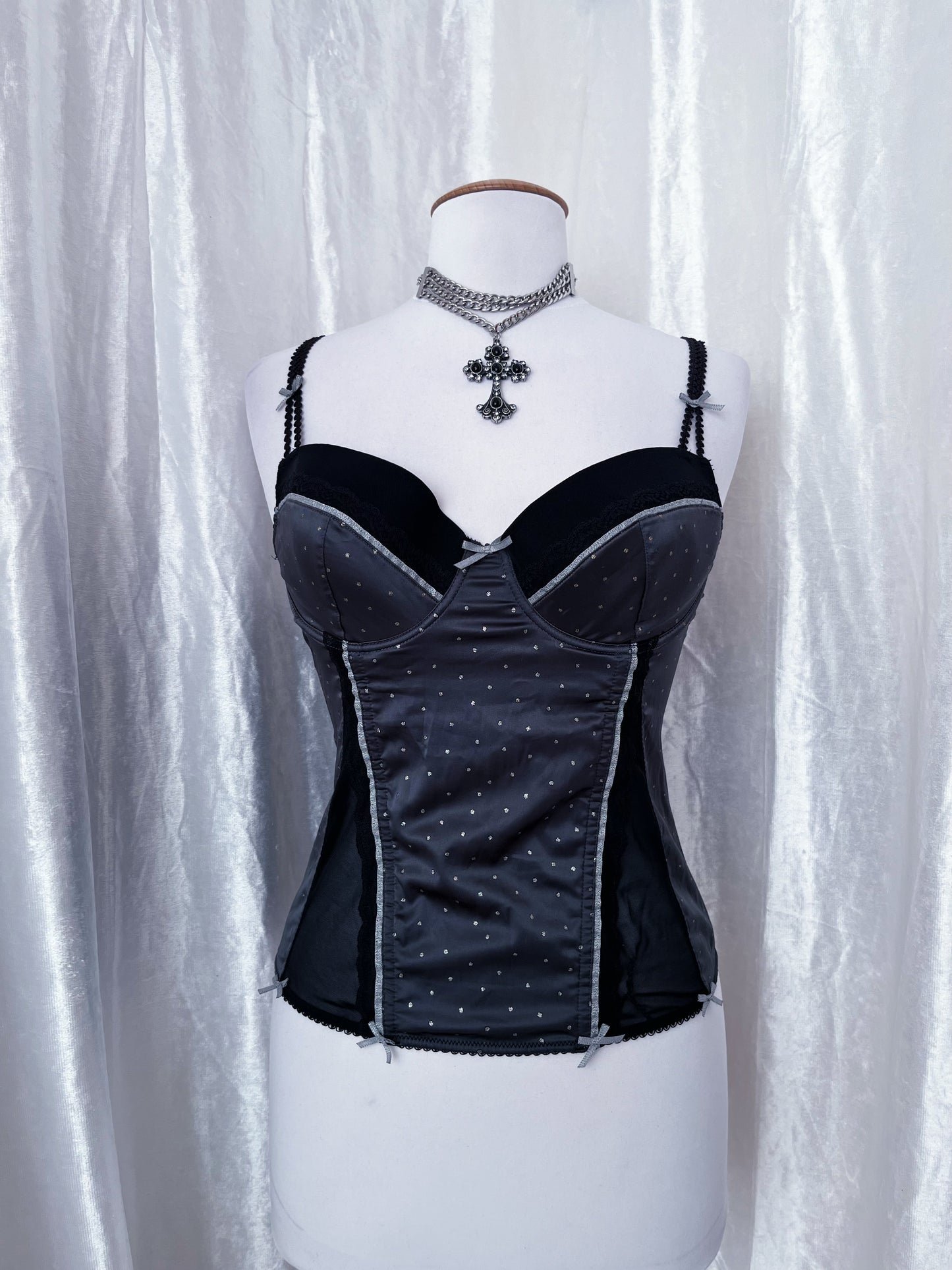 Beautiful dark coquette grey corset top 🎀