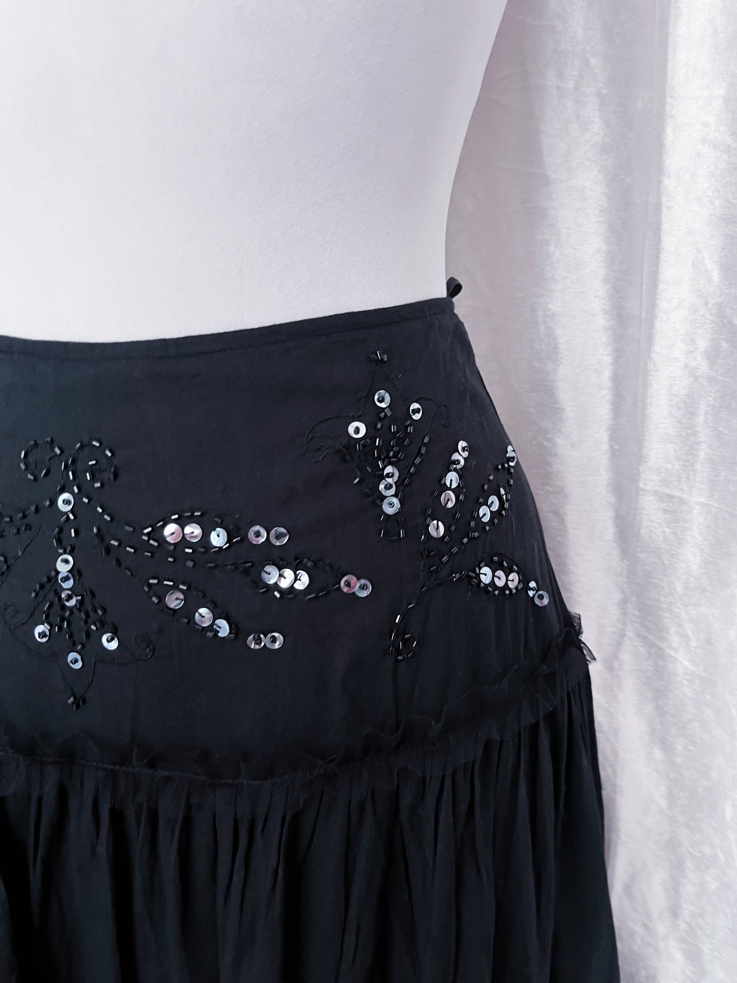 Whimsygoth fairy black cotton skirt 🦇💜