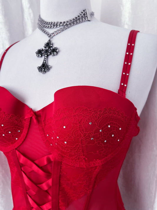 Stunning Y2K red corset top π