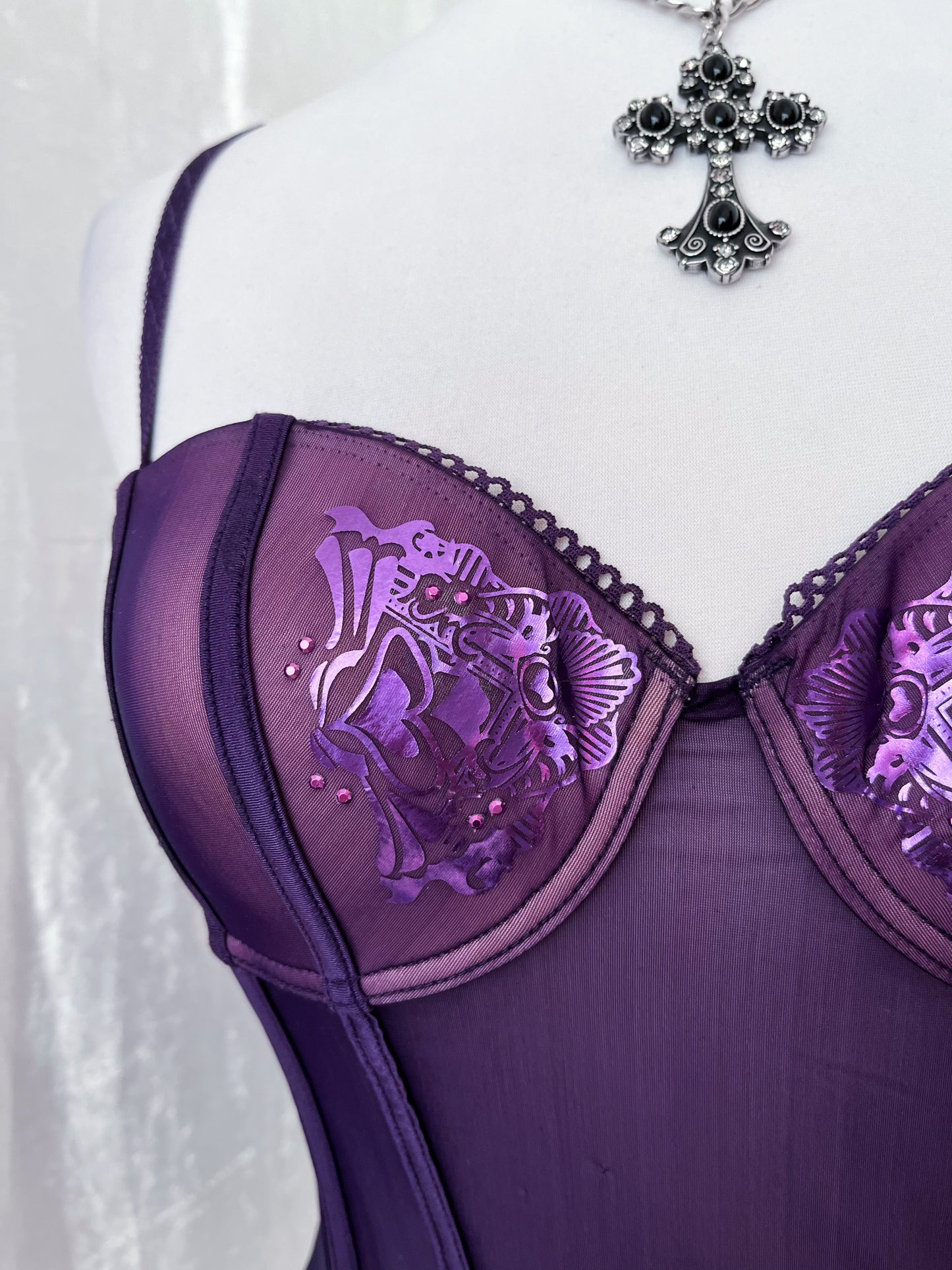 Whimsy fairy purple mesh corset top 💜