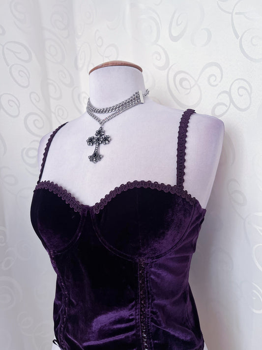 Whimsy velvet purple corset ππ