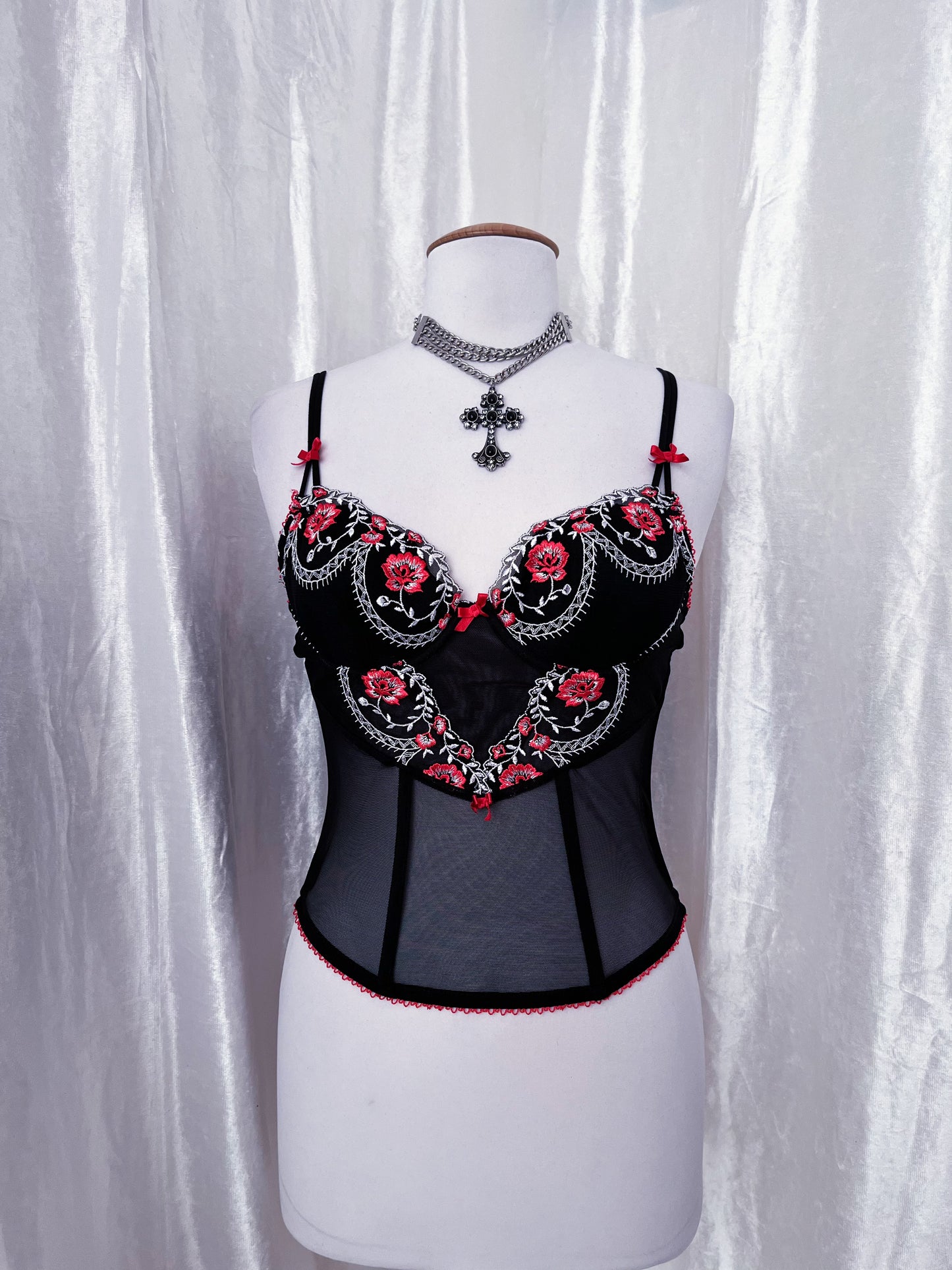 Dark fairy mesh corset top 🌹