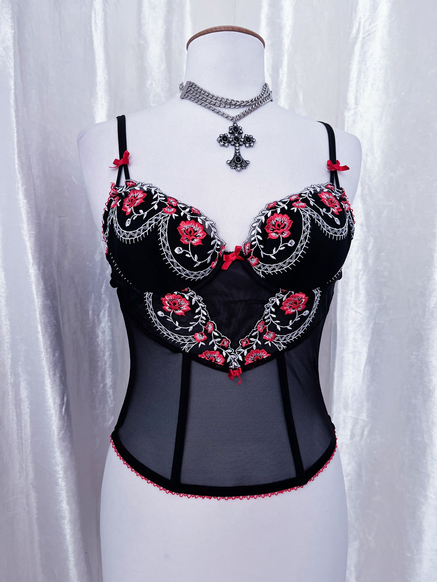 Dark fairy mesh corset top 🌹