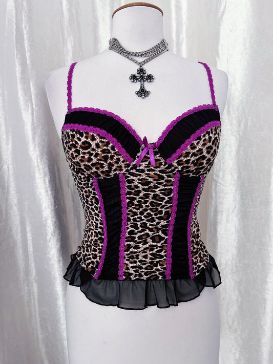 Hot Y2K style leopard print corset top ππ