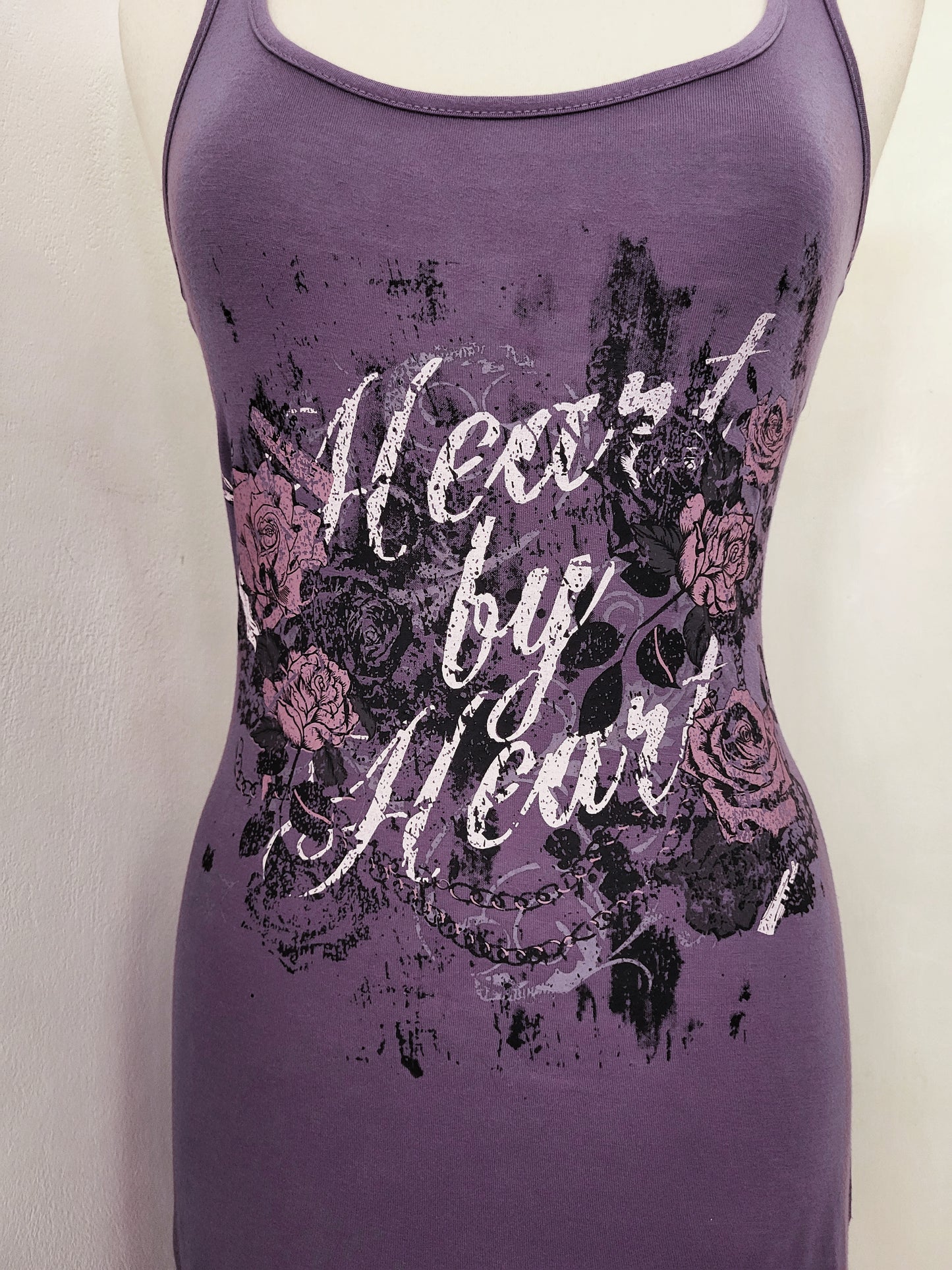 Y2K emo/scene purple print dress with lace hem detail ππ