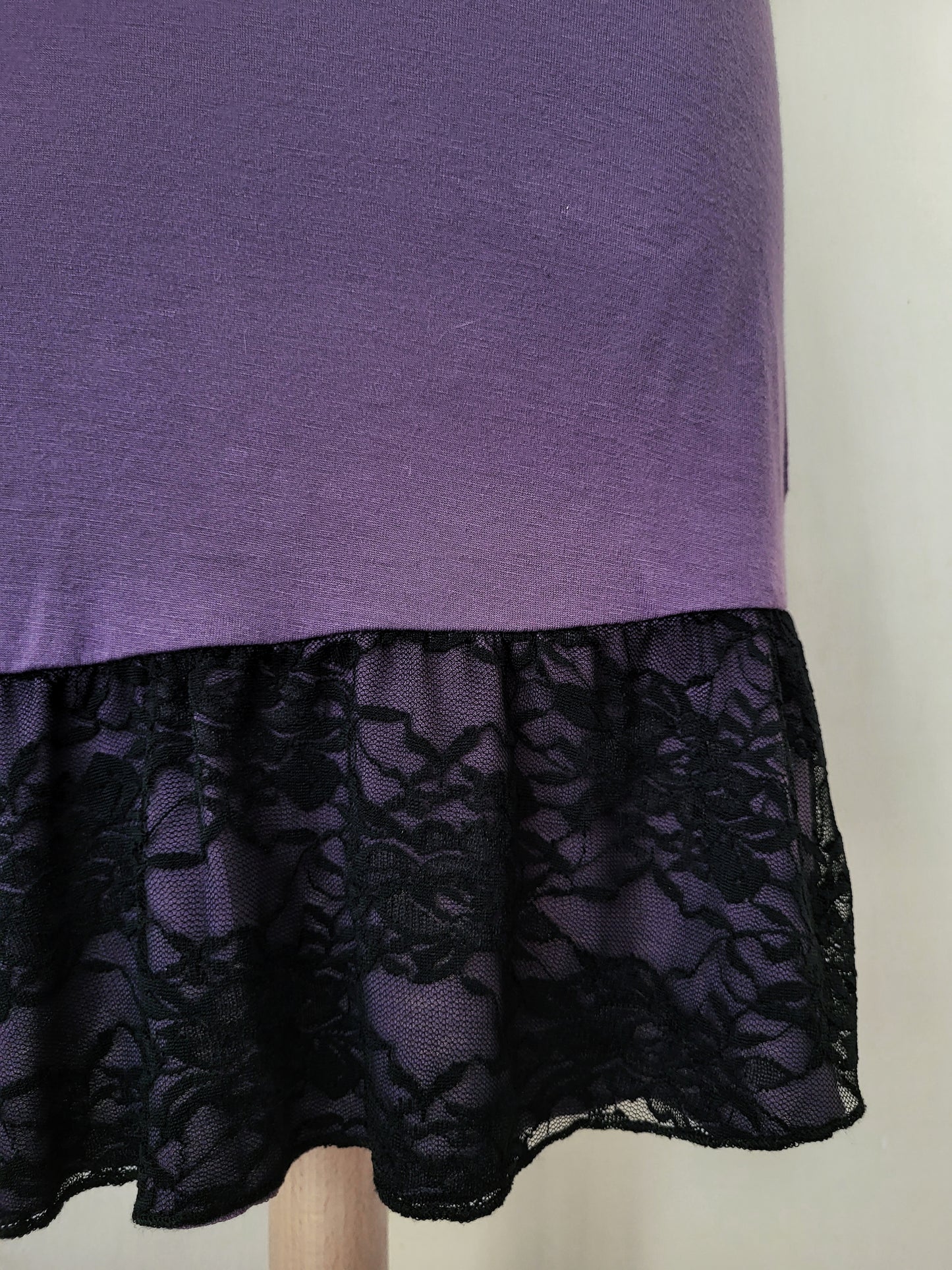 Y2K emo/scene purple print dress with lace hem detail ππ