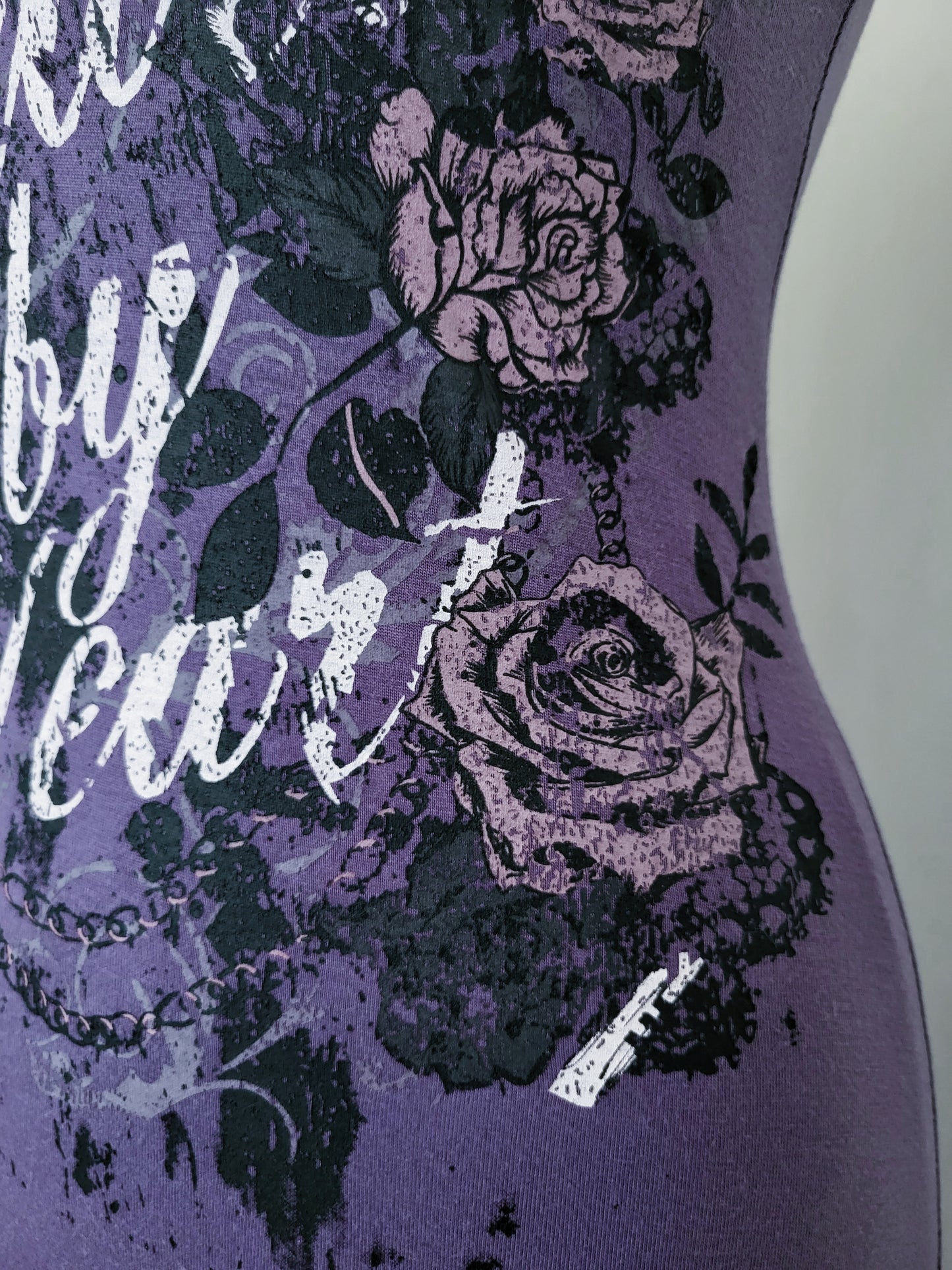 Y2K emo/scene purple print dress with lace hem detail ππ
