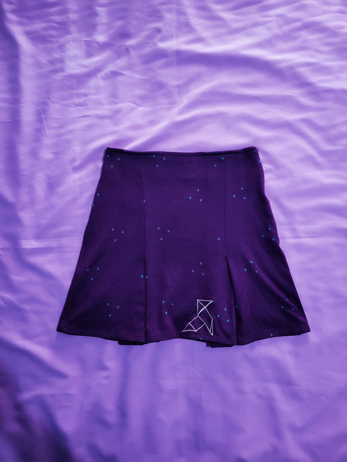 Y2K Purple Skirt with Astrology embroidered detail